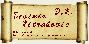 Desimir Mitraković vizit kartica